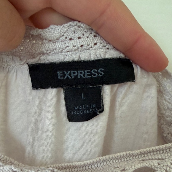 $2! 5 for $10 🔥Express Lace Crochet-Trim Camisole in Pale Lavender - Picture 2 of 8